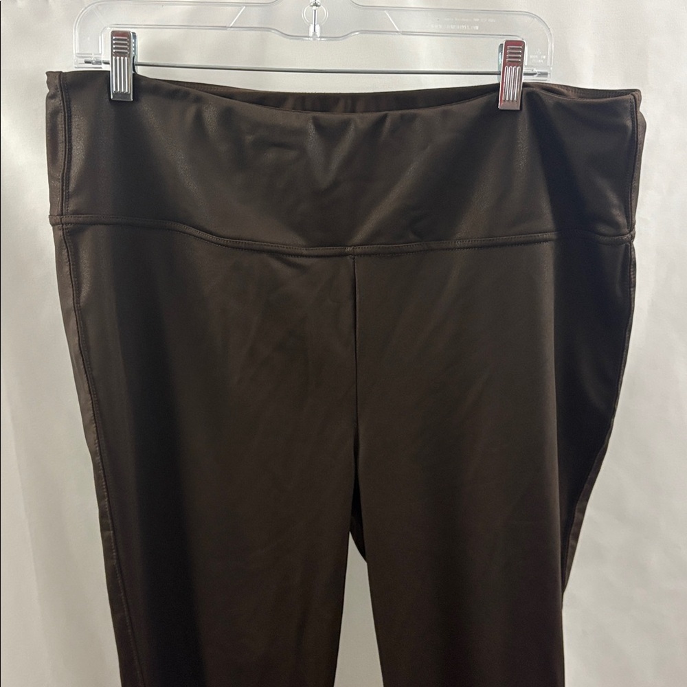 Seven Jeans 7 Dark Brown Faux Leather Leggings XXL - Picture 3 of 11